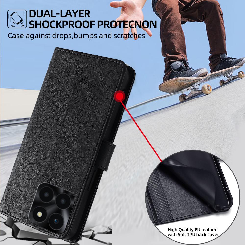 Retro Flip Wallet Case For Honor 90 50 X8A X8B 10X Lite 7A 7C 9X Huawei P Smart 2021 Y9 2019 Cover PU Leather Holster Card Slot Holder Phone Bumper