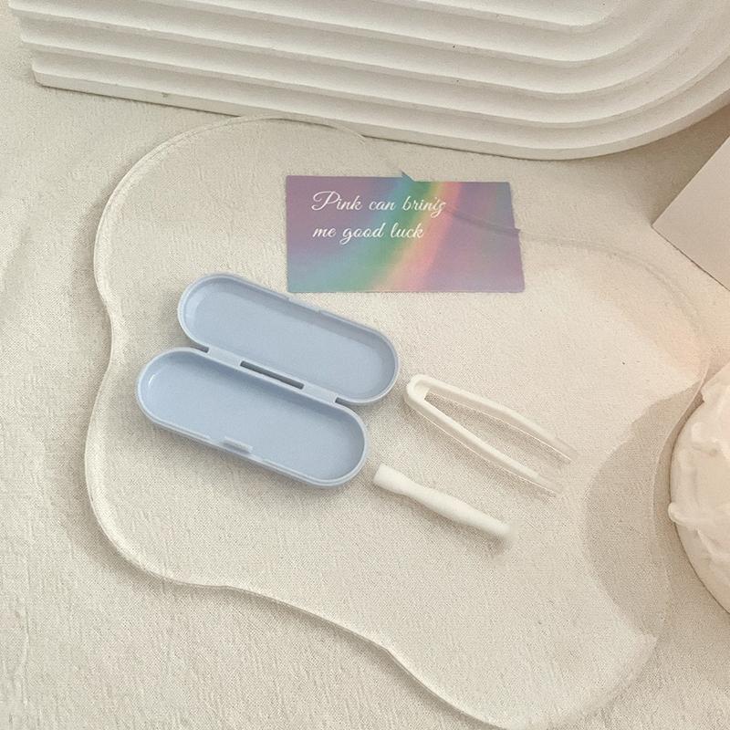 Tragbare Mini-Kontaktlinsenbox mit Spiegel Kunststoff-Kontaktlinsenbehälter Macaron-Farbe Linsenbox Pflegebox Reise Outdoor Zuhause Geschenk