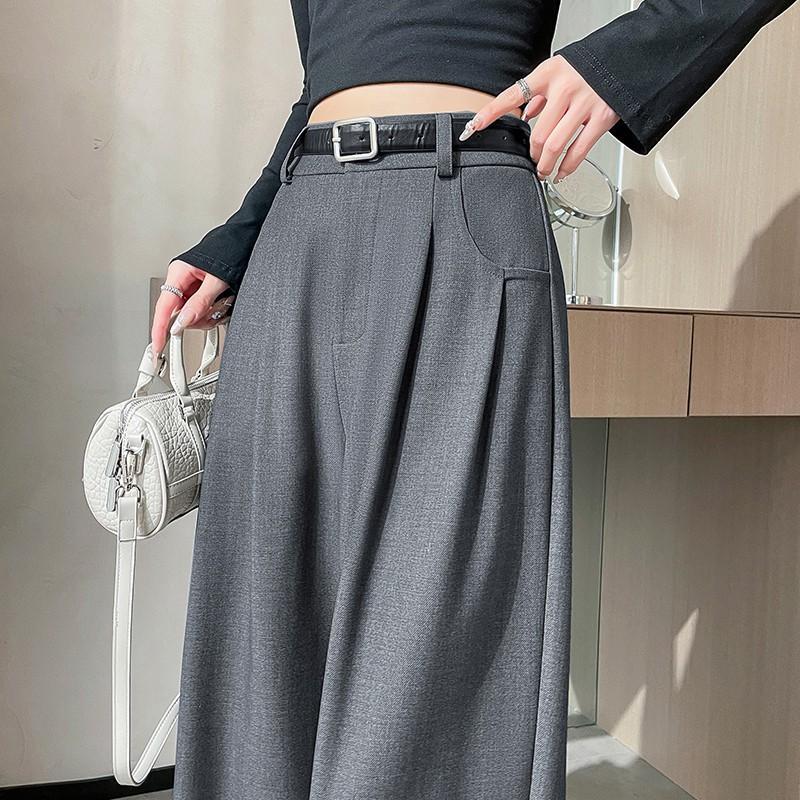 Elegant Women High Waist Wide Leg Suit Pants Casual Loose Drape Trousers 2025