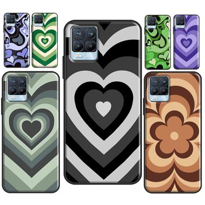 Husă Estetică Latte Love Maro cu Inimă în Volute Pentru Realme 8 Pro 8i GT Master GT Neo 2 C21 Capac Spate Pentru OnePlus Nord 2 8T 9R 9 Pro