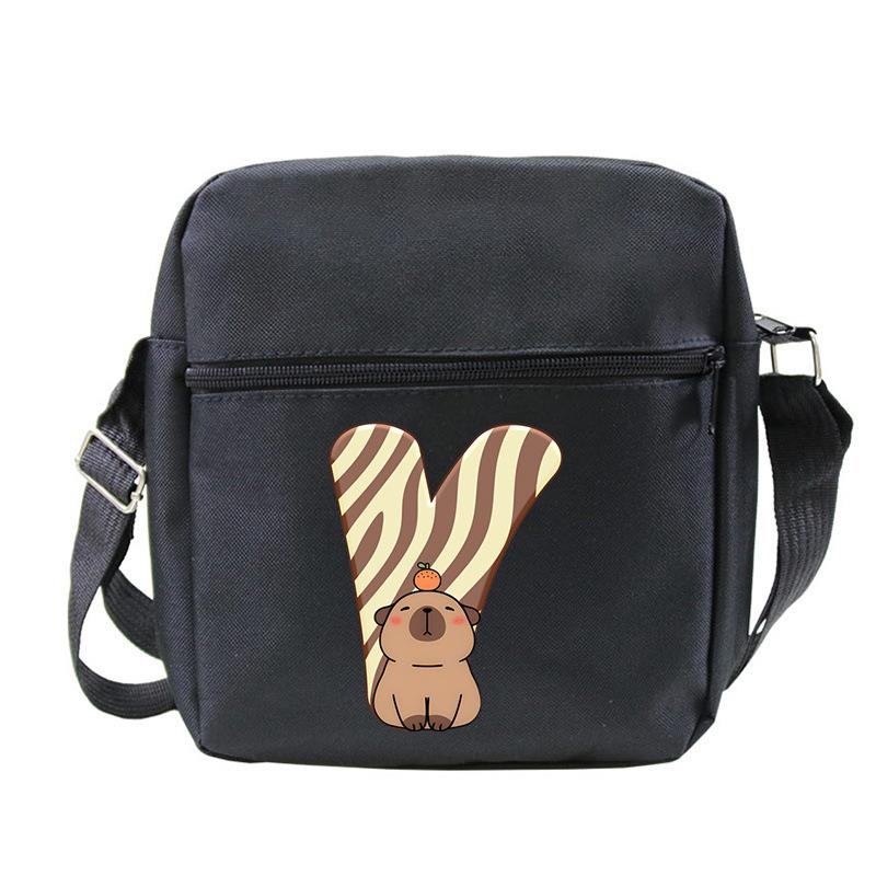 New Kapibara 26 letter printed messenger bag student children multi-functional leisure portable bag