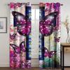 3D Butterfly Curtains For Living Room Kitchen Windows Home Decoration Rustic Floral Curtain Panels With Grommets Hooks