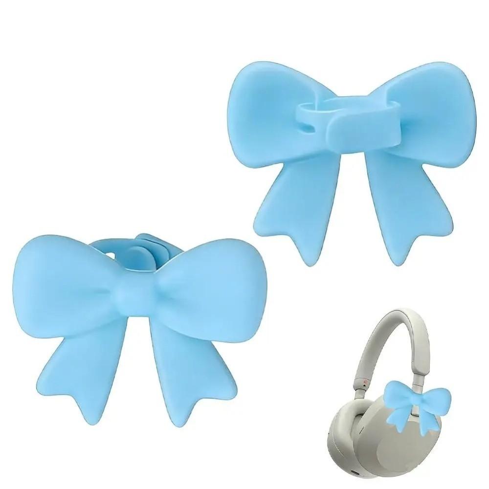 Creative Silicone Bow Headphone Accessory Clip on DIY Headphone Clip Decor Kawaii Cute 3D Bows Decor for Earphone Universal