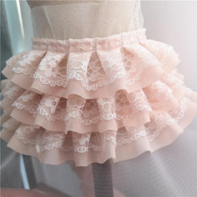 11cm Wide Beautiful Multi-color Multi-layer Chiffon Mesh Lace Trim DIY Handmade Dress Skirt Cuffs Sewing Production Accessories