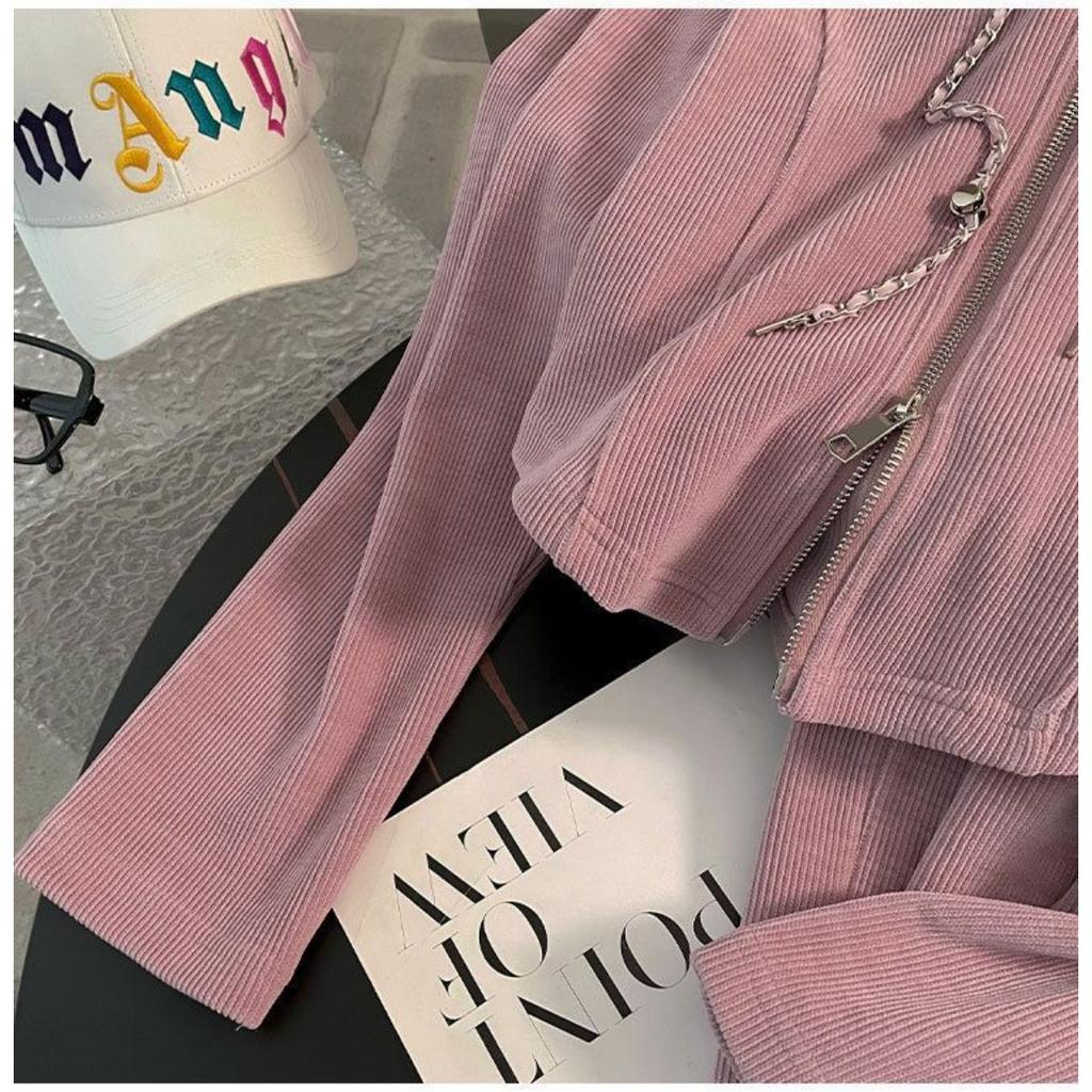 Casual, Sports Suit, Women's, Loose, Short, Hooded Top, Split, Wide Leg Pants, Two-piece Set