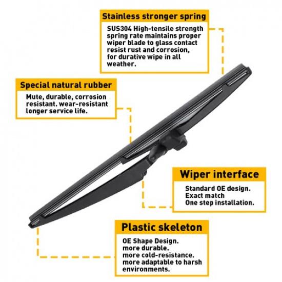 Rear Wiper Arm Blade for 2003-2009 Toyota 4Runner Limited Sport Utility 4-Door