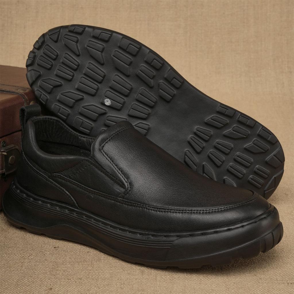 Bequeme Schuhe aus Schweinsleder-Innenleder, Herren-Freizeitschuhe mit einem Pedal im Retro-Britischen Stil, Schuhe aus erstklassigem Rindsleder