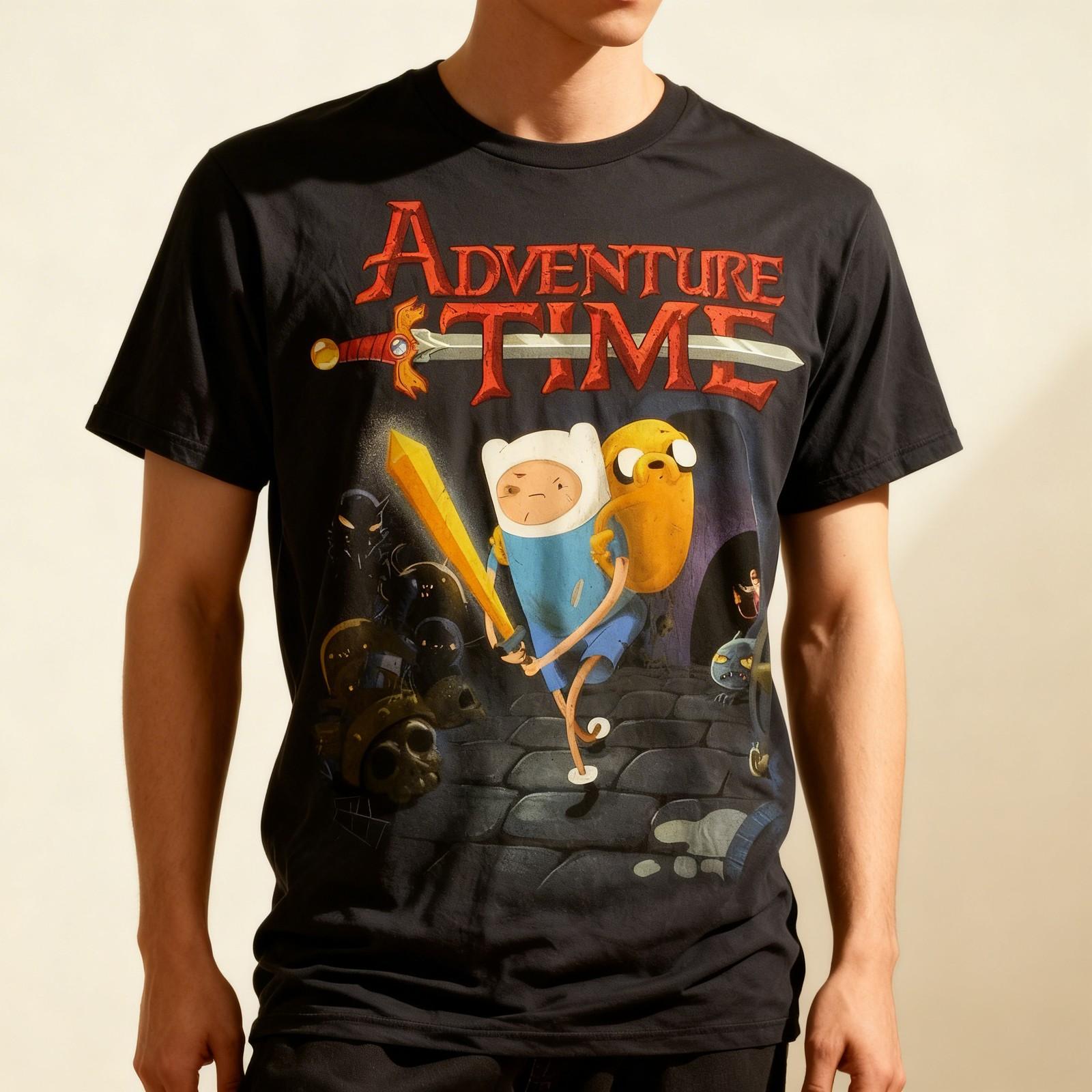 Adventure Time Cartoon Men Black All Sizes S to 345XL Unisex T-Shirt S
