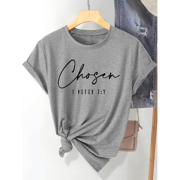 Women's Short Sleeve T Shirt Chosen Printed round neck machine washable comfortable Soft Breathable and suitable for spring summer