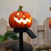 Solar Pumpkin Halloween Lights Decorative Stake Lamp 3 Assorted Jack-O-Lantern Shapes Solar Powered Outdoor Garden Patio Pathway Light Weatherproo