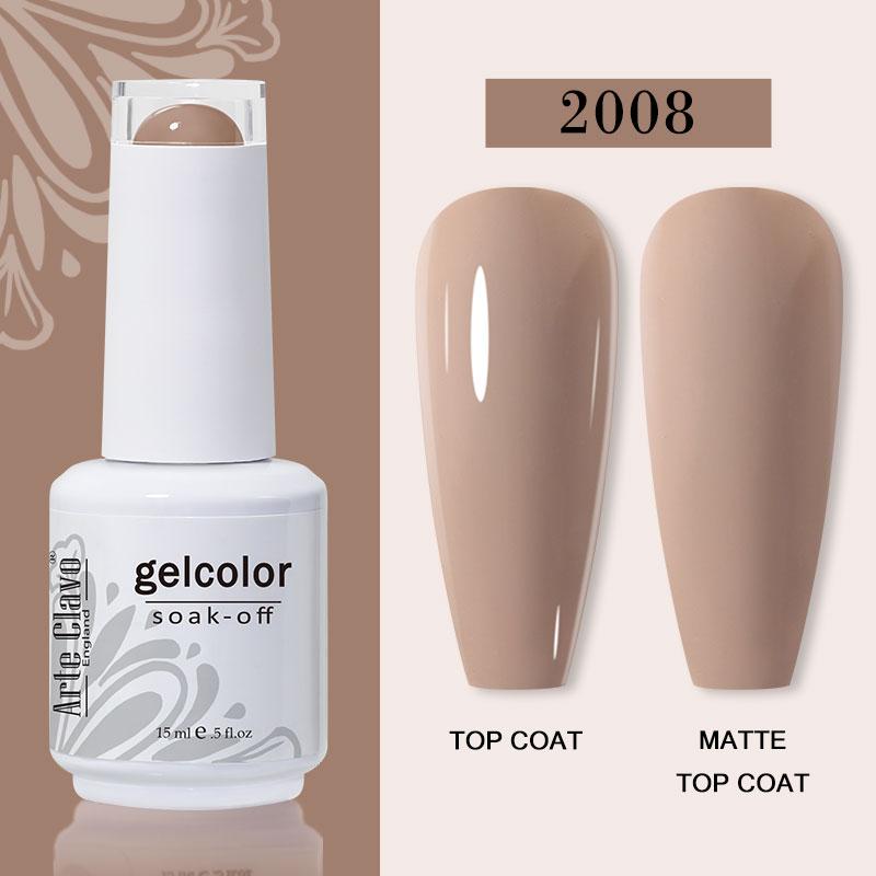 Arte Clavo Nail Gel Polish 15ml Soak Off Gel Varnish Colorful Glass Bottle Bright Color Glitter Varnish Nail Polish