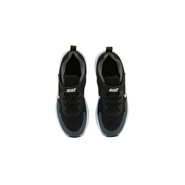 Nike Wearallday Round Toe Lace-Up Durable Breathable Low-Top Kids Running Shoes Kids Running Shoes Black White Gray CJ3817-011