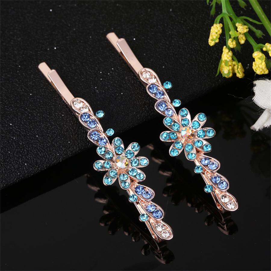 

Новая заколка для волос со стразами, женская боковая заколка с цветком, заколка для челки, хрустальное украшение для головы, ювелирные изделия, корейский стиль