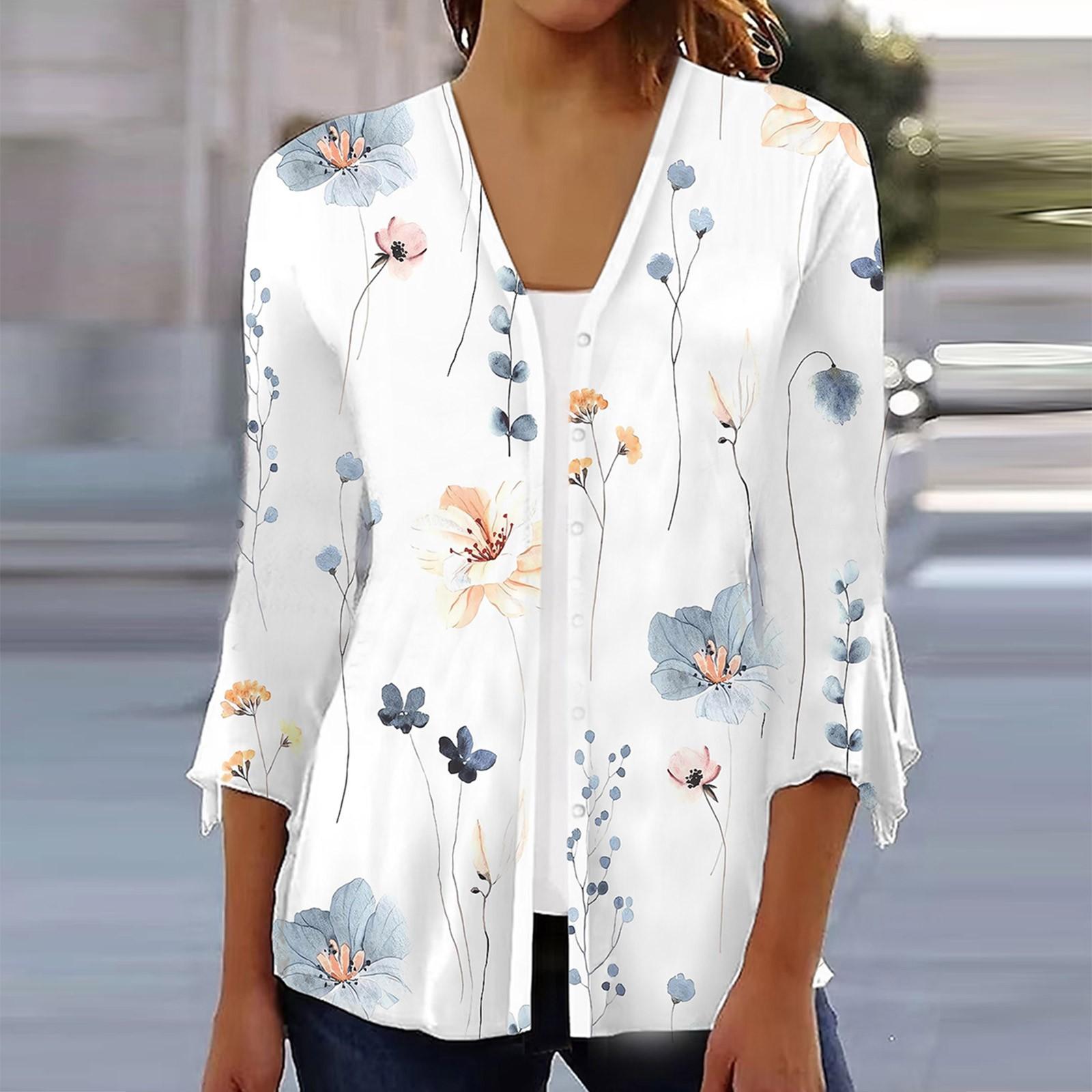 

Женская рубашка, блузка, верхняя одежда с принтом, рукав 3/4, повседневные праздничные базовые топы на пуговицах XXXL белый