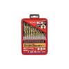 E-Value Metalworking Drill Bit Set, Round Shank, Titanium Coated, 21-Piece Set, ETD-21S-T