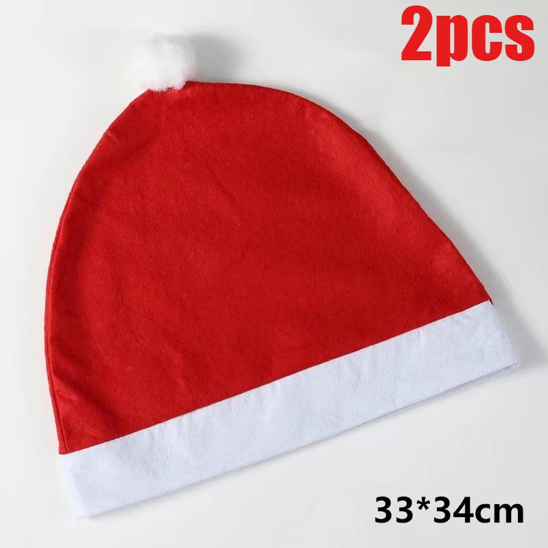 Santa Hat Car Decoration Christmas Car Seat Headrest Cover Seat Protection Christmas Ornaments Car Seat Accessories