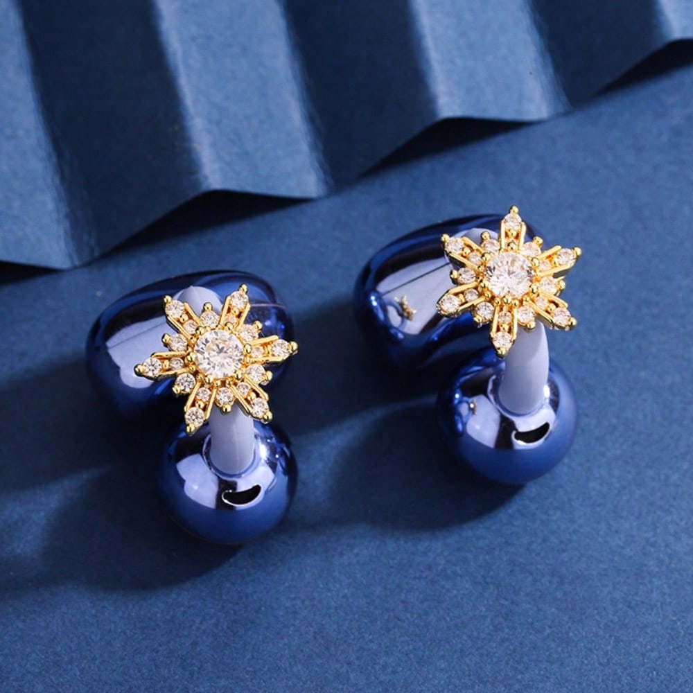 Snowflake Full Diamond Ear Buckle Earrings Earphones Diamond Buckle Accessories\ Earrings Stud Earrings Temperament