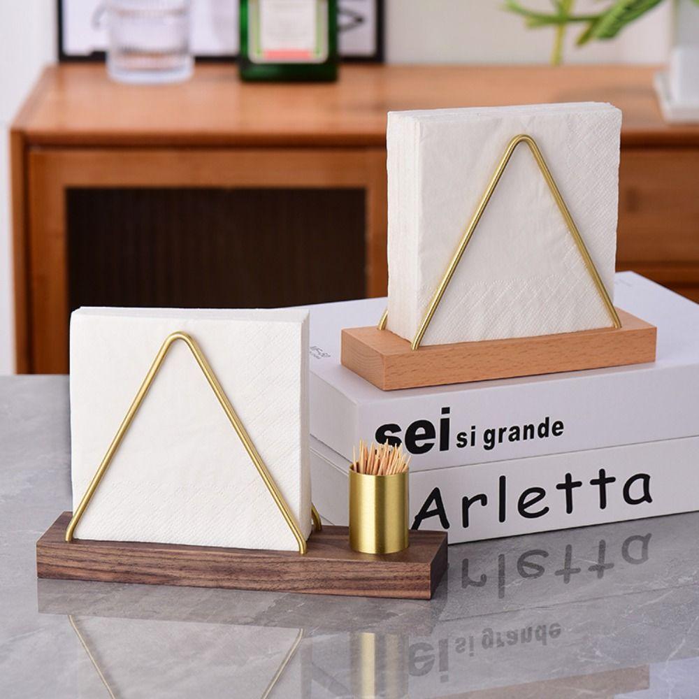 Triangle Tissue Storage Rack Space-Saving Paper Towel Container Metal Napkin Holders  Countertops