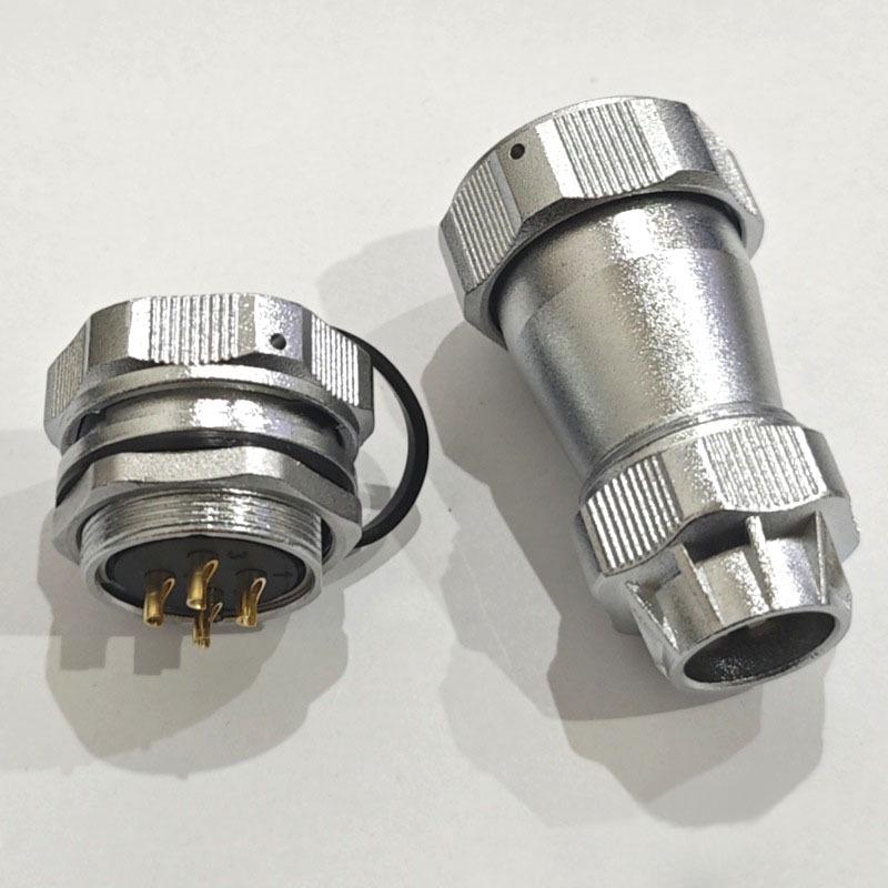 WY24 Waterproof Aviation Plug: 19-Pin Round Flange Socket Connector