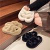 This year, soft-soled thick-soled fluffy slippers are popular for women's autumn and winter new fashionable and versatile casual outer cotton slippe