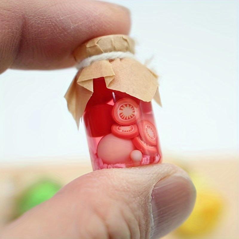 

1PC Dollhouse барвисті різноманітні фрукти скляні банки кухонні меблі моделювання мініатюрна їжа грати модель аксесуари червоний