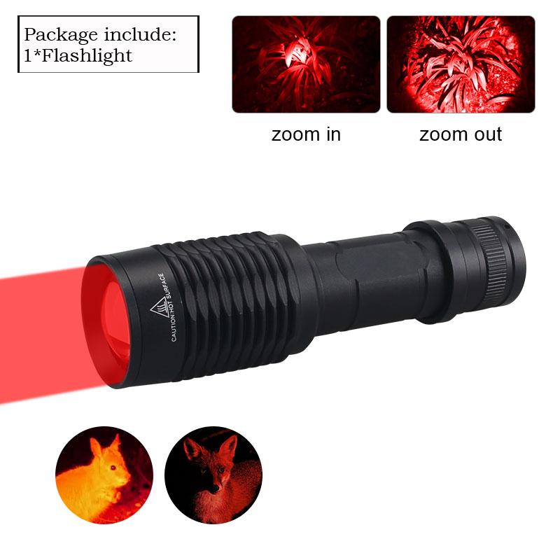 R5 LED Zoomable Flashlight Tactical Green/Red/Blue Torch 1 Gear  Outdoor Waterproof IP65 Night Hunting Fishing Lantern