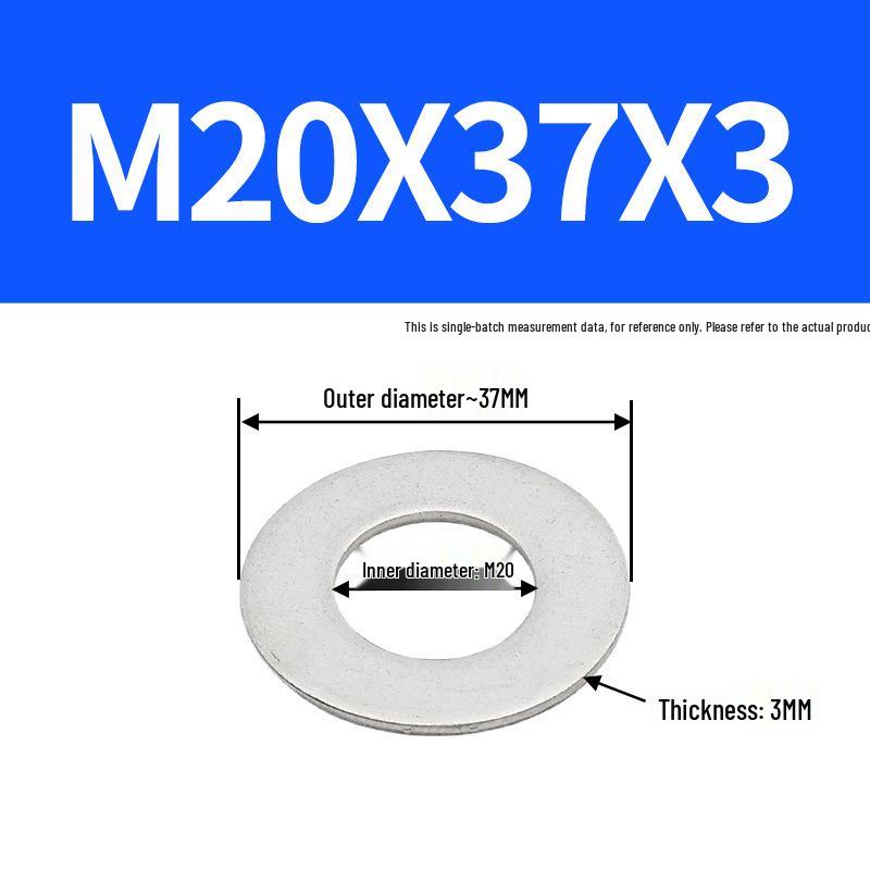 Stainless Steel 304 Flat Washer, Thickened Round Screw M6 M8 M10