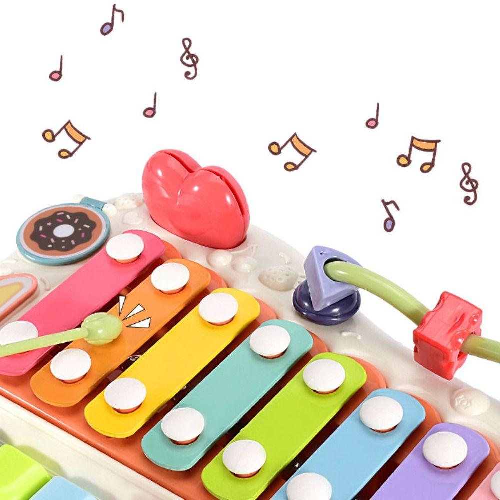 Plastics 8-note Knock Piano Toys Puzzle Early Education Baby Music Batter Stick Toy 2 In 1 Percussion Instrument