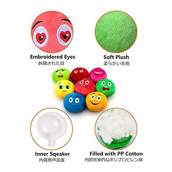 SCHITEC Dog Toy, Sound Stuffed Toy [8-piece Set, Toy Size: 7.7cm*7.4cm*6.8cm] Ball Toy, Pet Supplies, Relieve Lack of Exercise and Stress, Clean,