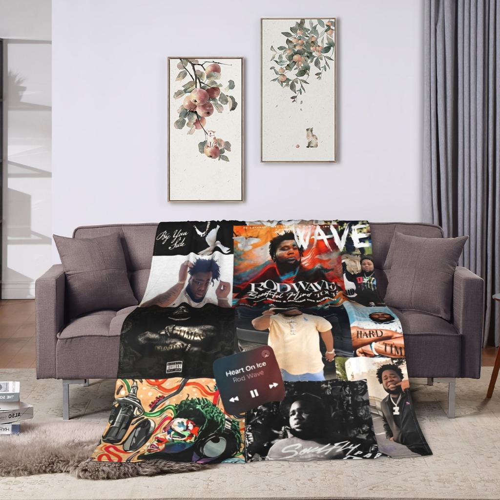 Rapper rod wave  Blanket  Decorative Flannel Bedding Throws For Bedroom Warm Custom Quality Bedspread Birthday Gift