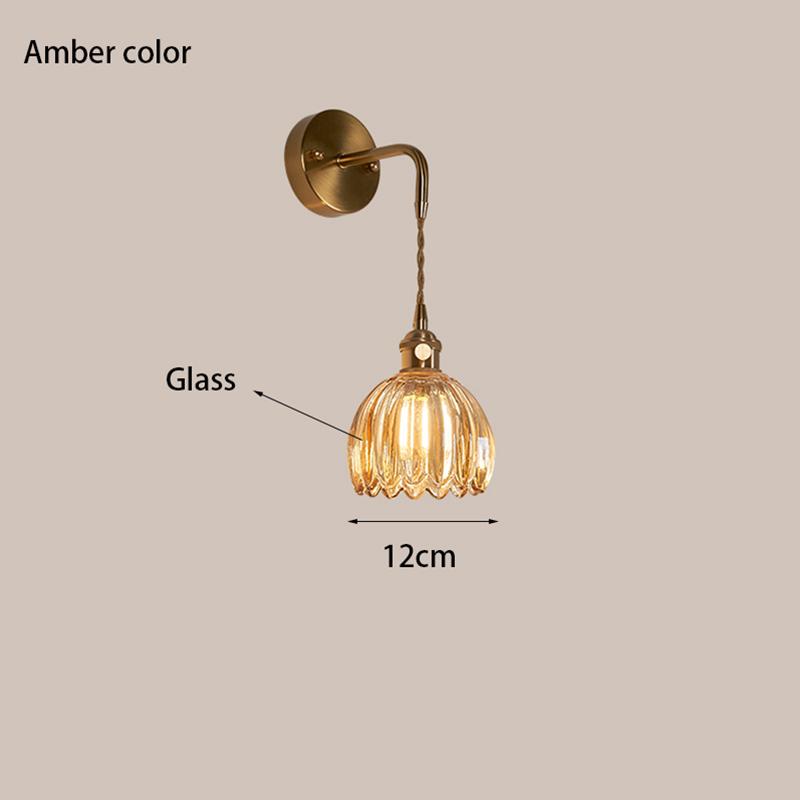 Retro Modern Glass Flower Twisted String Pendant Lamp Dining Room Bedroom Bedside Pendant Lamp With Built-in Switch Lighting