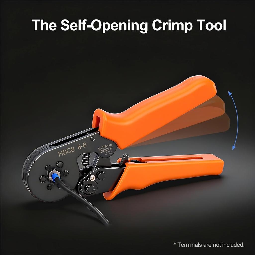 High Quality Cable Wire Crimper Tools Kit Crimping Pliers Ferrule Tube Terminal Crimpers HSC8 6-6 for 0.25-6mm2 AWG(23-10)