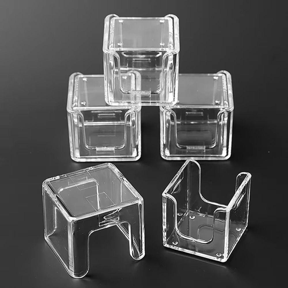 1Pcs Transparent Acrylic Box Plastic Cube Storage Holder New Chalk Box  Snooker Pool
