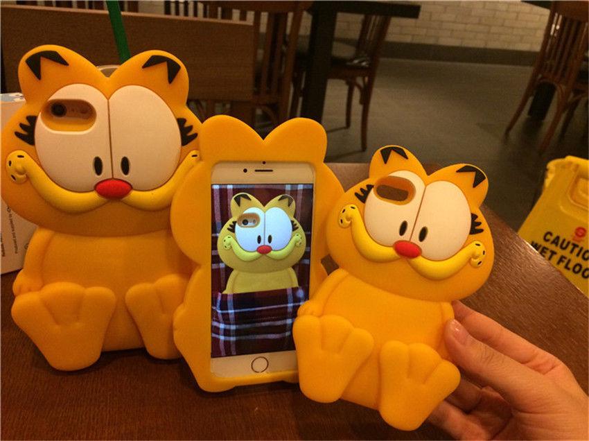 

The Garfield Show Cartoon Silicone Phone Cover With Invisible Stand For Kids And Teens Openeye,iPhone5C