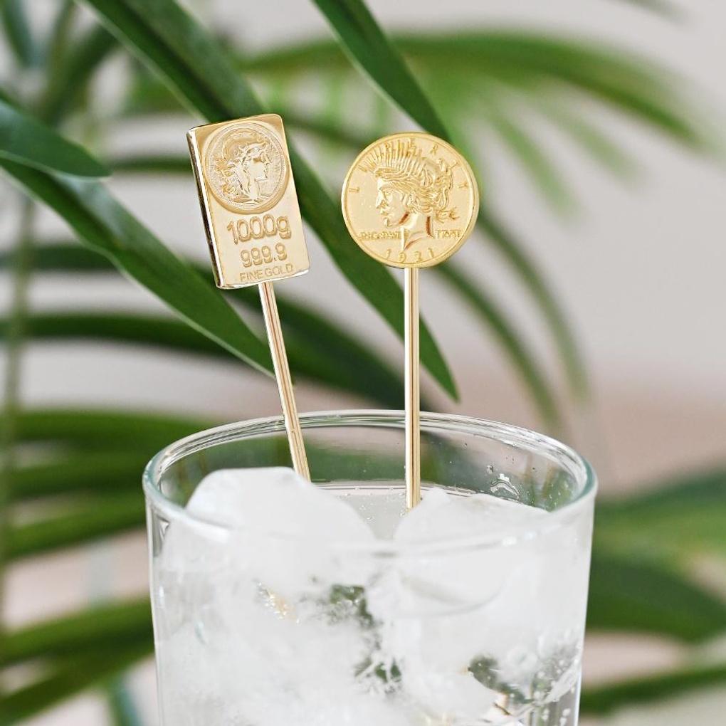 

Винтажная золотая монета золотой слиток нержавеющая сталь мадлер кофейная палочка