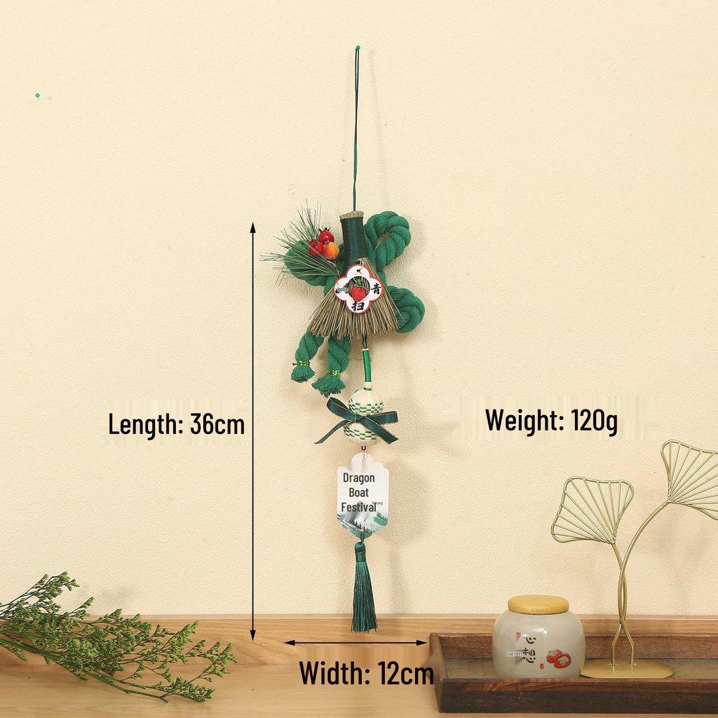 2026 Dragon Boat Festival Mugwort Fan Pendant & Indoor Sachet Bells for Door Handle and Decoration