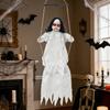 Halloween Hängende Mädchenfigur mit beleuchtetem Gesichtsdetail, Seilschaukel-Dekoration für Veranda-Eingang, Partybereich, Gartenakzent
