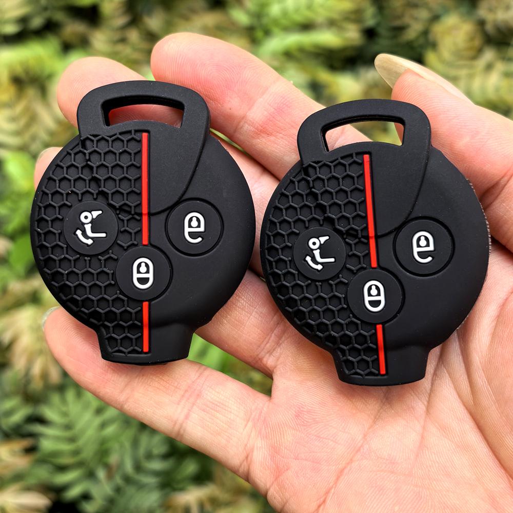 For Benz Brabus 451 Silicone Car Key Case Cover For Benz Smart 450 City Coupe Cabrio Crossblade Fortwo Roadster K Forfour Key