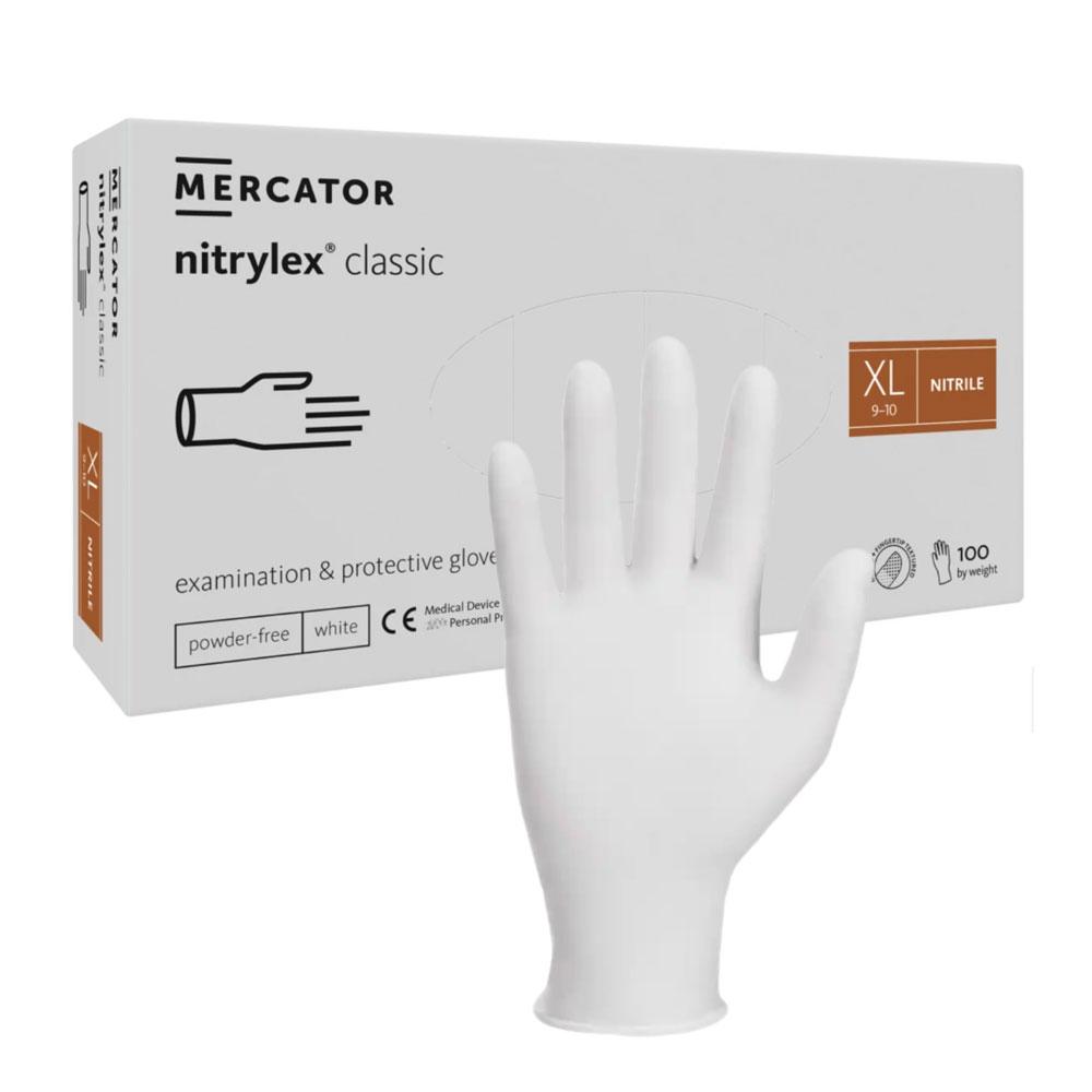 Mercator Nitrylex Classic White Nitrile Gloves 100 Pieces