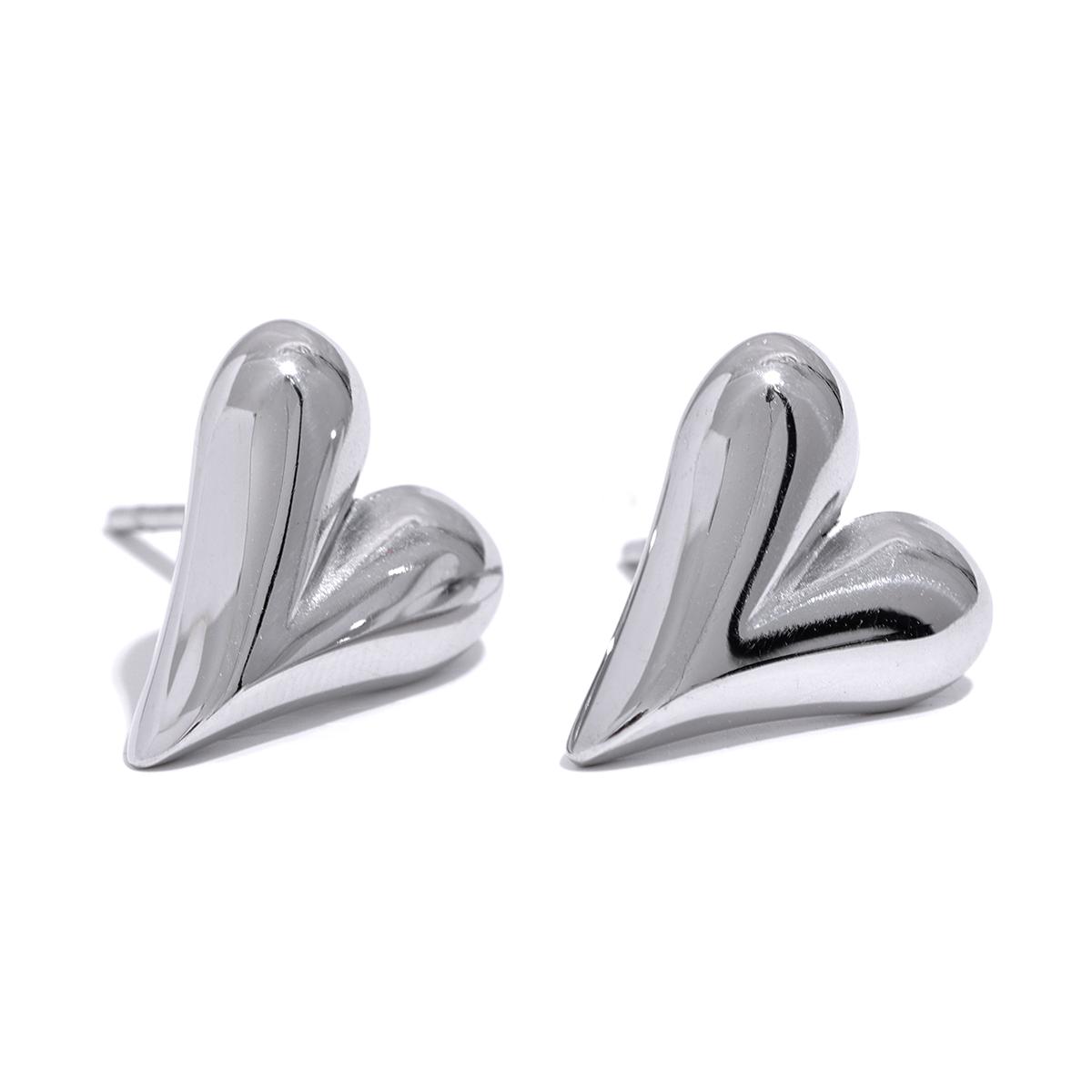 

Yhpup Stainless Steel Chic Heart Huggie Hoop Earrings Charm Gold Color Tarnish Free Trendy Fashion Jewelry for Women Bijoux