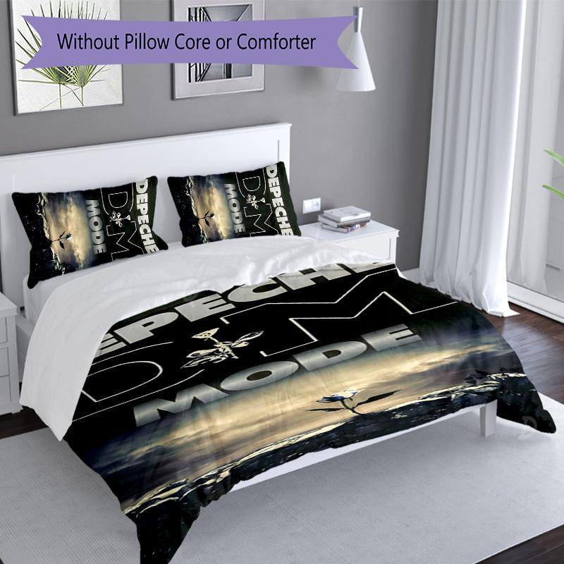 3pcs Depeches Band Mode pattern bedding set duvet cover set includes duvet cover &pillowcases, perfect all season bedroom decoration & gift