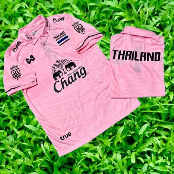 THAJSKO Fotbalový národní trénink JERSEY CHEER Verze pro fanoušky Rychloschnoucí košile Polo Polyester Krátký rukáv Uniforma Logo Elephant Sport Outdoor