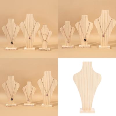 Detachable Mannequin Storage Rack Large Wooden Necklace Holder Wood Display Stand for Jewelry Showcases and Photography