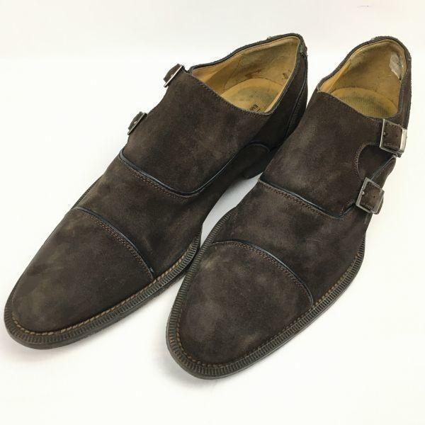 MAGNANNI Wildleder Doppel-Monk-Strap Business-Schuhe Größe 40 25,0 Herren(GEBRAUCHT)