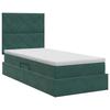 Storage Bed with Mattress Dark Green 90 X 200 Cm Velvet