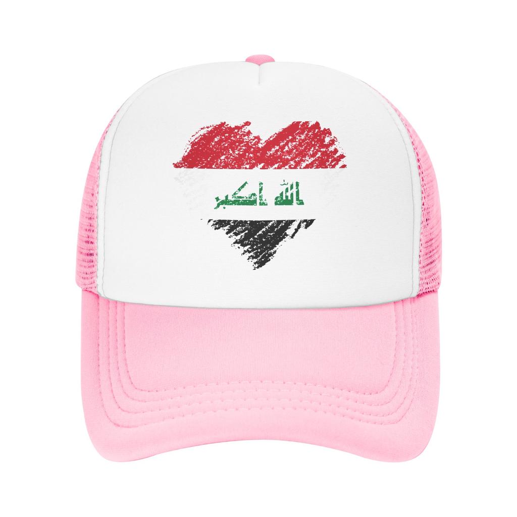 Iraq Flag Iraqi Mesh Baseball Caps Unisex Women Fitted Trucker Hat Hats Adjustable Polyester Sun Caps Summer Trucker Cap