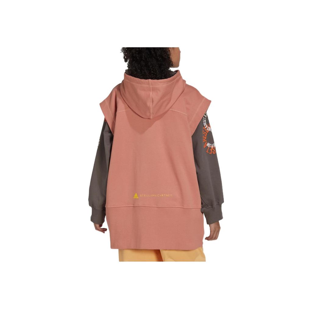 Adidas Logo Print Zip-Up Hoodie With Short Sleeves Unisex Tops Pink IB5903