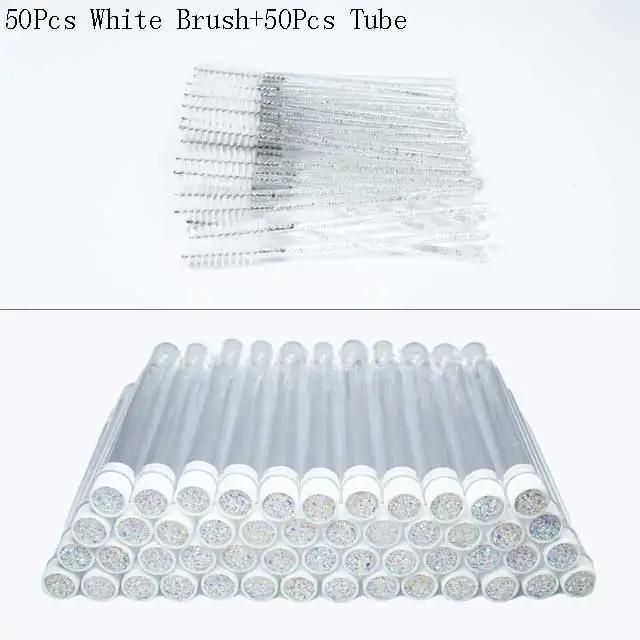 Reusable 50sets Eyelash Mascara Wands With Tube Lash Spoolie Brush In Container Disposable Eyebrow Applicator Case Wholesale