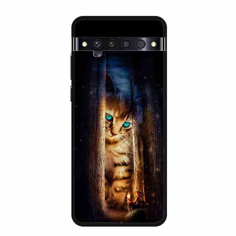 Für TCL 10 Pro Hüllen Weiches TPU Silikon Katze Löwe Rückseitenhüllen für TCL 10 Pro T799B T799H Cover Stoßfest Funda Capa TCL10Pro 6,47"