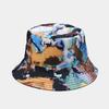 Spring and Summer Cotton Print Bucket Hat Fisherman Hat Outdoor Travel Sun Cap for Men and Women 121